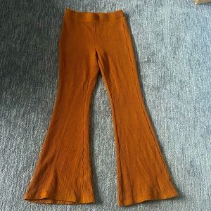 Aerie orange waffle flair pants never worn